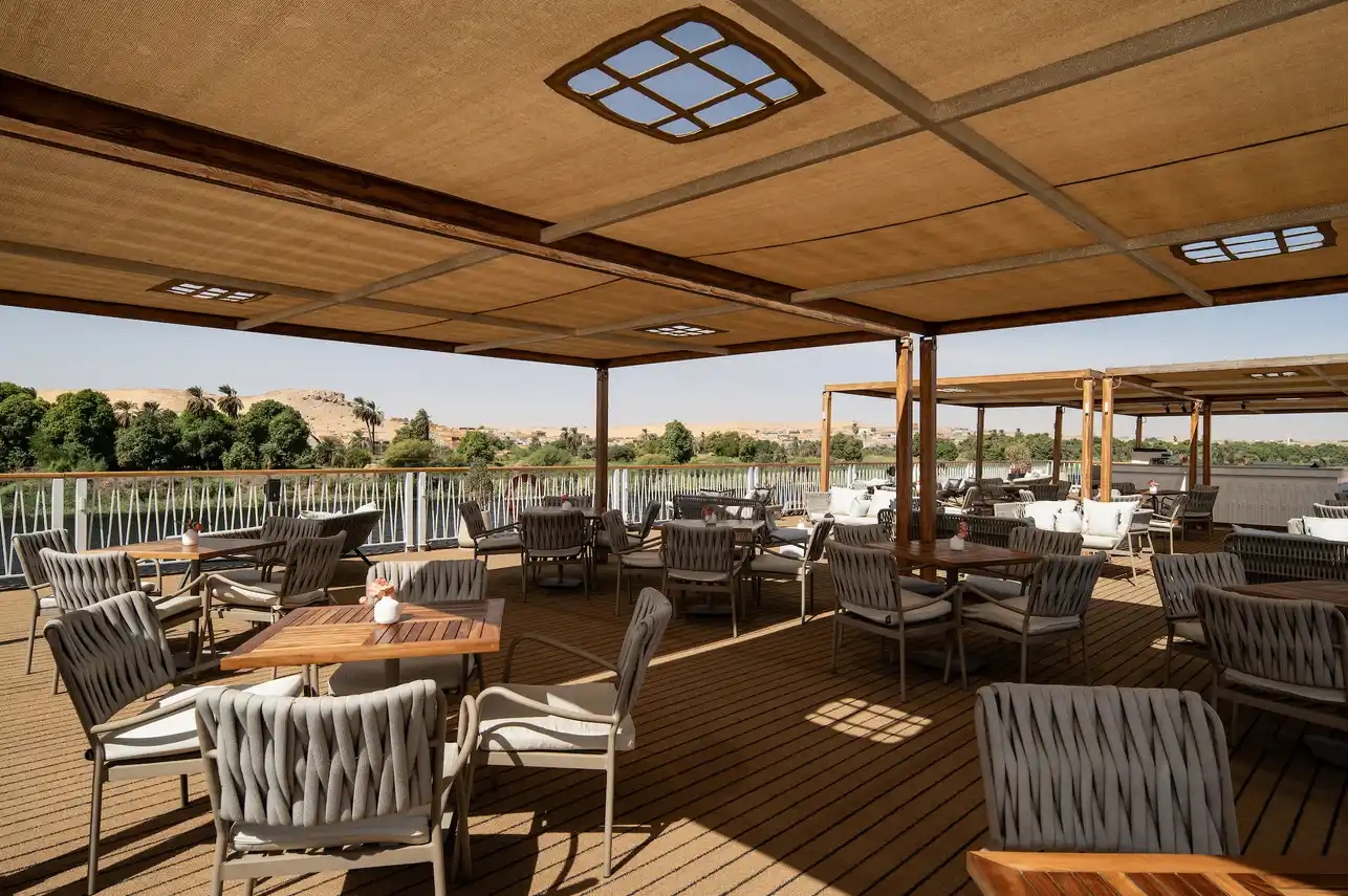Sun deck of the MS Tamr Henna Nile Cruise Nile cruise